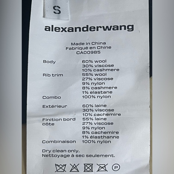 Alexander Wang Cropped Gathered Tulle-Panel Wool-Blend Sweater – Black – Small - Picture 6 of 6